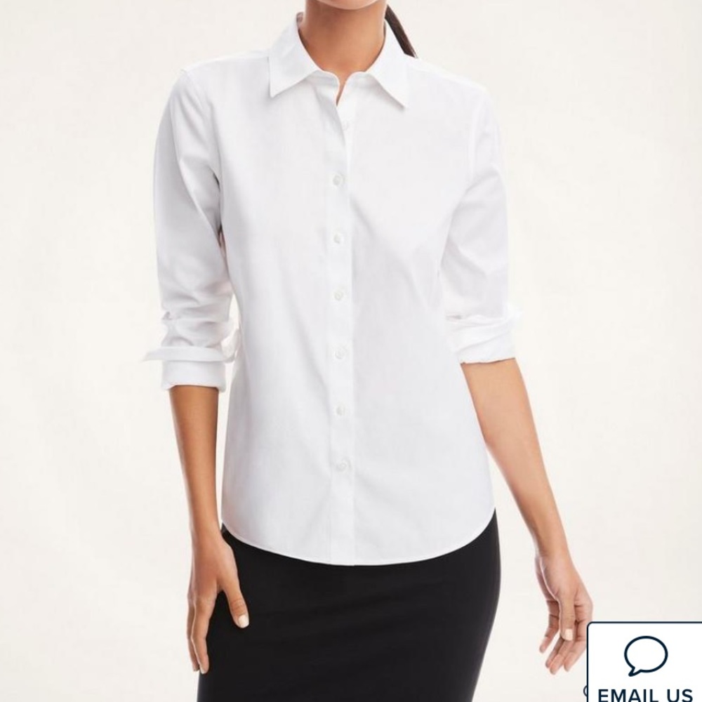 Brooks Brothers White Tailored Fit Button Down - size 2